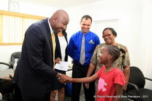 Meeting of two stars Regional General Manager Bevis Sylvester and Mickaila Newman