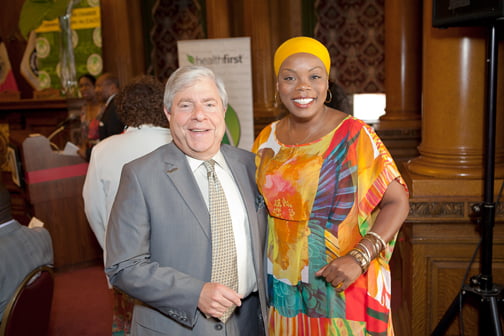 Colette Burnett r and Brooklyn Borough President Marty Markowitz