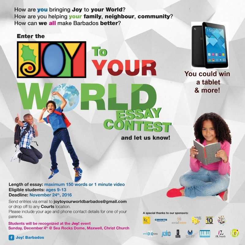 Joy To Your World   Essay Contest   Flyer facebook 1