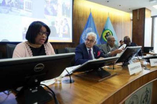 Director of PAHO Dr Carissa Etienne addressing CARICOM Health Ministers at recent COHSOD Meeting in Washington DC
