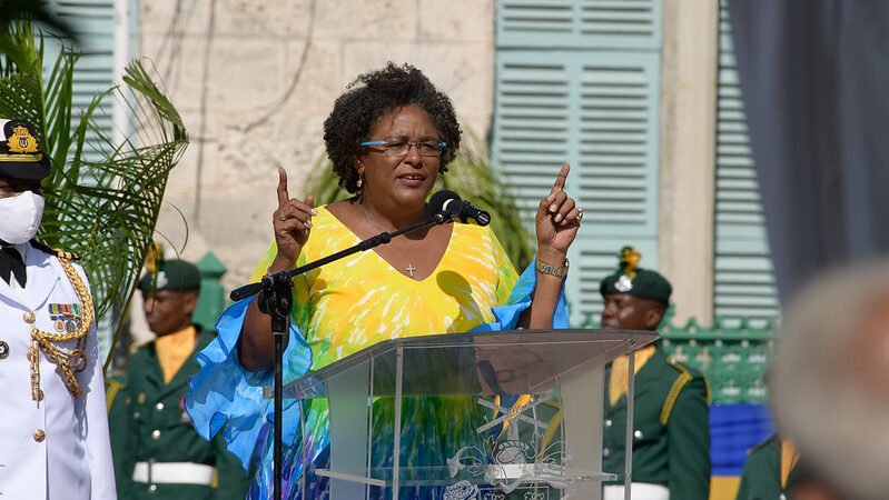 (Text Courtesy: Nation News Online) Prime Minister Mia Amor Mottley during her address on Independence Day 2020. (Image Courtesy: PMO Barbados, C. Jong)