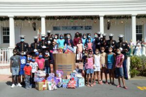 The toys, games, and clothing were donated by Barbadian and American employees at the U.S. Embassy in Bridgetown, through the annual Toys for Tots campaign. <strong>Toys For Tots</strong>? is an official mission of the United States Marine Corps Reserve to collect toys in the months leading up to Christmas and deliver them to children in need as a message of hope and caring.
