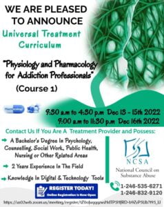 During the period <strong>December 13th-16th, 2022</strong>, the Council will be offering Course 1: Physiology and Pharmacology for Addiction Professionals.