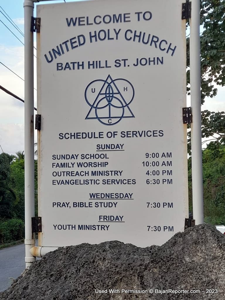 So when I received the invitation from Mrs Natasha Murrell to visit the United Holy Church located in Bath Hill St. John, I was intrigued and a little hesitant, since the church was a bit far and the service started at 3:30 in the evening.