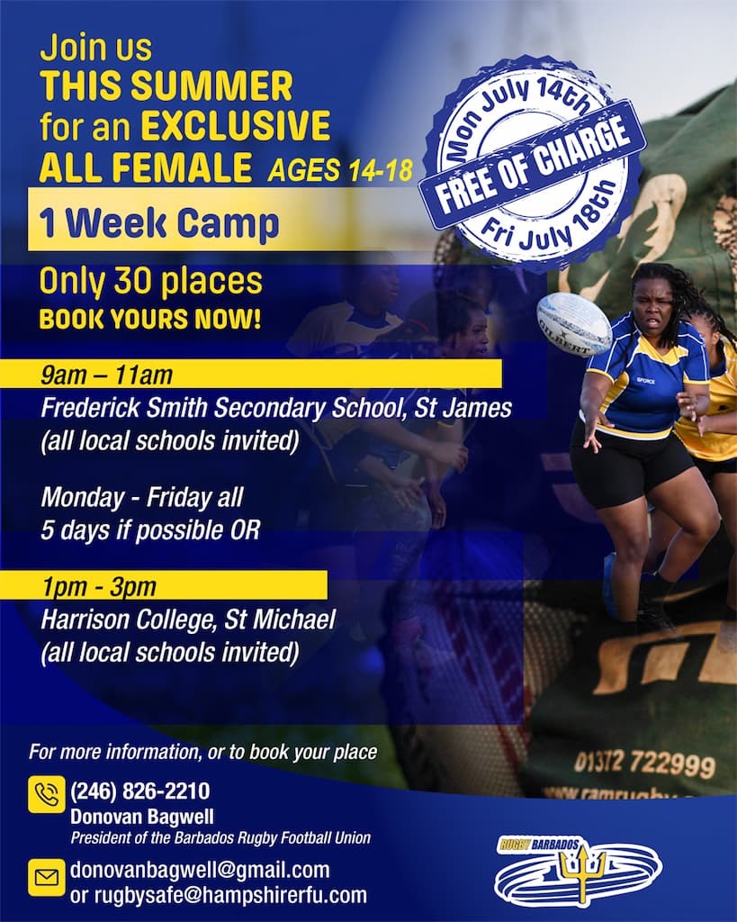 Rugby Barbados is thrilled to introduce T1 Rugby to girls aged 14–18 years in Barbados!