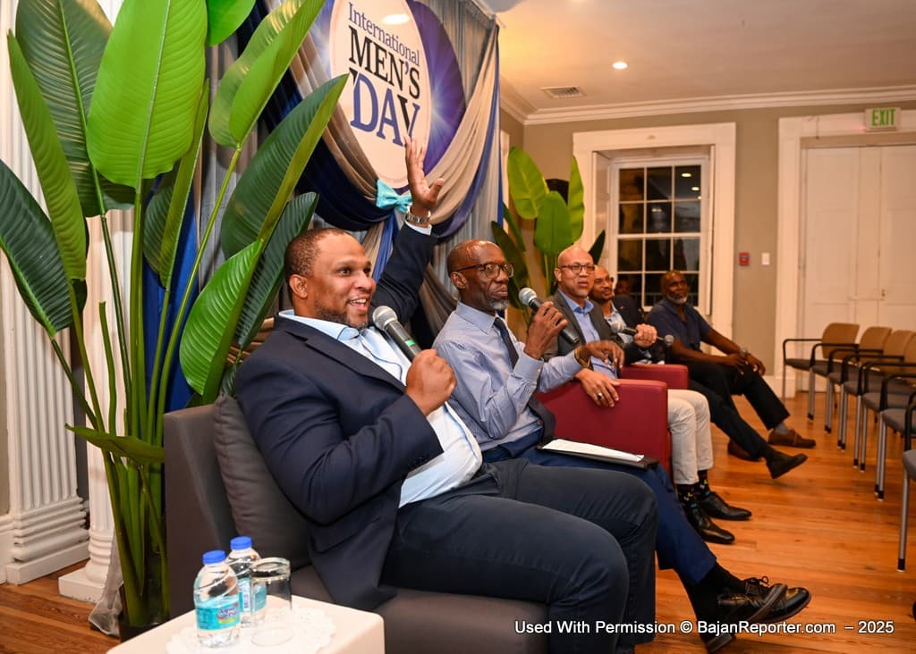 The panel: From left, Kemar Polius, head of country for the bank’s Barbados operations; William Warner, Barbados’ director of the Bureau of Gender Affairs; moderator, Anthony Blackman, CIBC Caribbean, manager, corporate communications; David Small, CIBC Caribbean, director of strategy and economics; and Dwayne Goodridge, an entrepreneur, owner of Goodridge Holdings. 