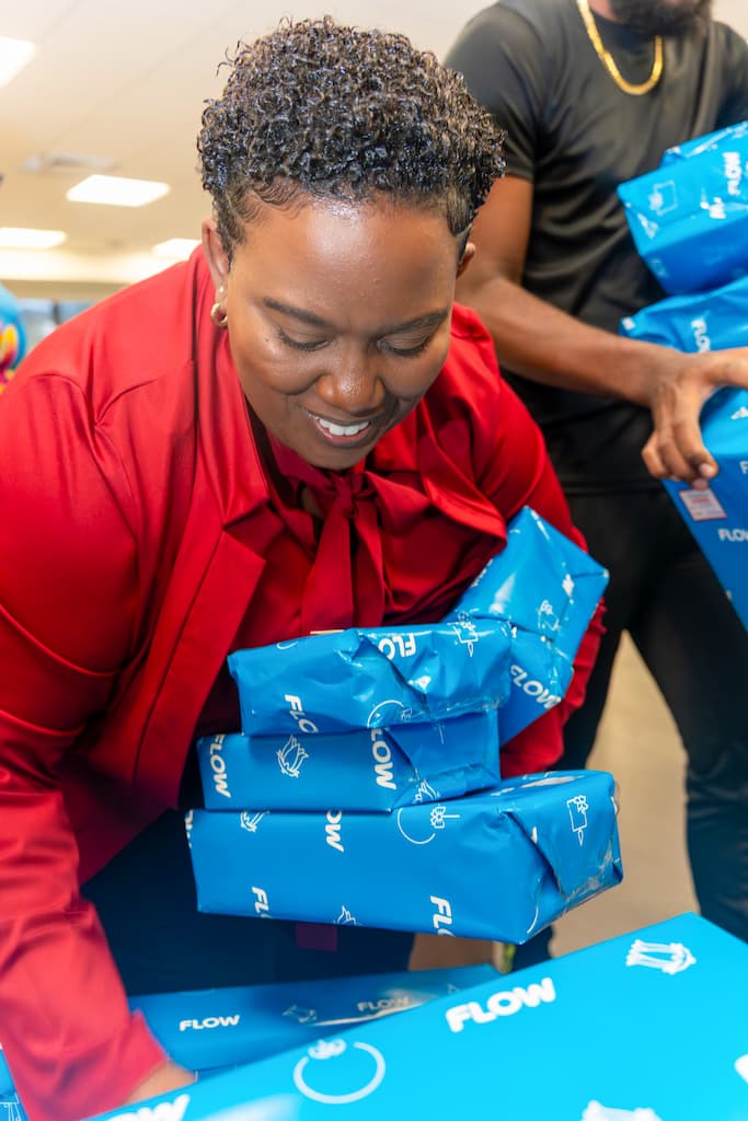 Acting Senior Child Care Officer Sherriann Weir was all smiles as she sorted the gifts.